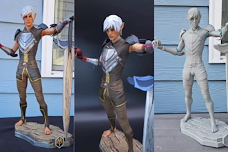 3d print and paint custom anime figurine miniature painting tabletop resin print