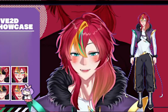 design vtuber model high quality live2d and rigging for vtube studio