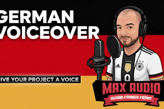 deliver a studio quality native german voice over in 24h