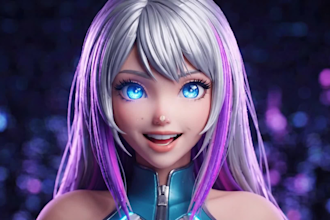 design custom 2d and 3d vtuber model with rigging and vrm