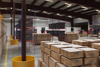 robotic animation factory production line 3d industrial plant manufacturing