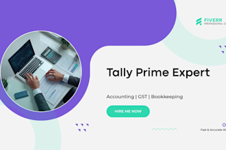 do tally prime accounting, bookkeeping and gst data entry work