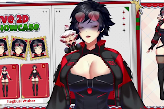 draw animw vtuber model art and live2d vtuber rigging in vtube studio