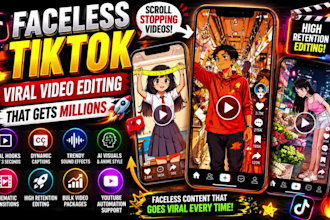 create viral faceless tiktok reels and short form videos for monetization