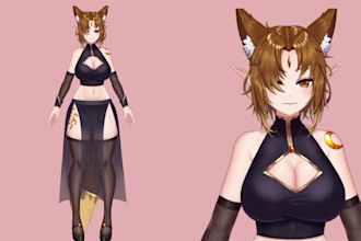 design custom anime vtuber character reference sheet for live2d cubism psd