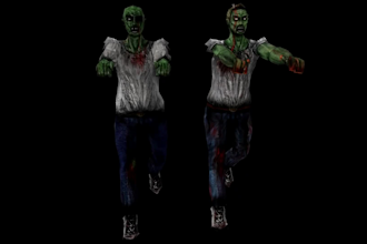 model creppy psx game model,ps1 ps2 n64 low poly,horror character,rig, animation
