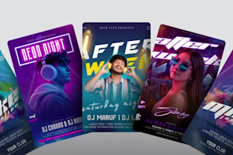 give you awesome flyers for night club event, concert and dj parties
