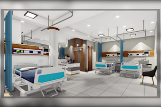 do the interior design of private hospital