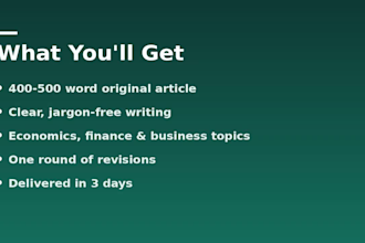 write clear economics and finance articles for your blog
