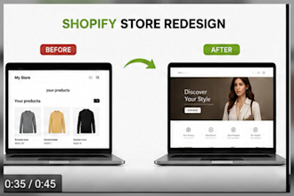 shopify store setup, design, and optimization