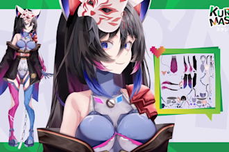draw high quality vtuber art ready to rig