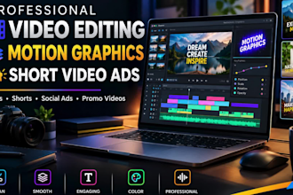 edit professional videos, reels, shorts, motion graphics ads, social media video