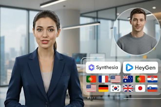 create online courses training video ai presenter with synthesia heygen