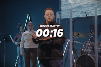 create animated church countdown timer video for service streaming