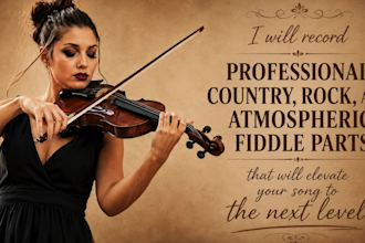 record professional country, rock and atmospheric fiddle for your song