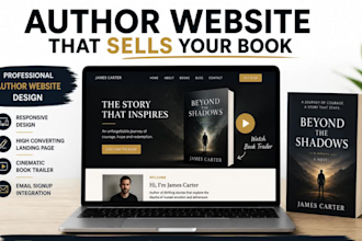 design a high converting author website with book trailer and landing page