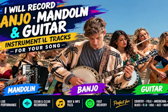 record sitar, banjo, pedal steel, dobro, guitars, lap steel, mandolin, viola
