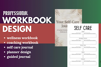 create wellness workbook,mental health workbook format coaching workbook design
