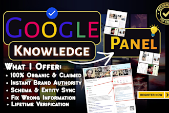 create and optimize google knowledge panel and graph for person or brand