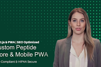 build a custom fda compliant peptide website and integrated mobile pwa