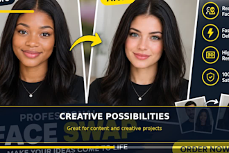 do face swap,body retouch,skin retouch and video editing