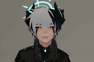 custom vrchat avatar with face tracking anime furry vrm unity model for vtuber