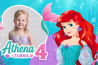 create a personalized mermaid birthday greeting