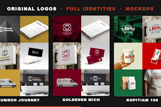 design a unique logo and complete brand identity with mockups
