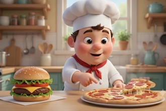 create 3d cartoon restaurant ad video for your business in 24h