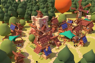 do low poly 3d model, level design environment in unity, unreal engine or godot