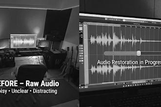 fix, edit, clean audio, remove noise or repair video sound