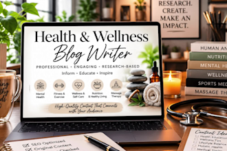 write health and wellness blog posts and articles