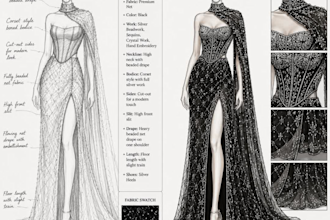 create custom women fashion illustration and outfit sketches