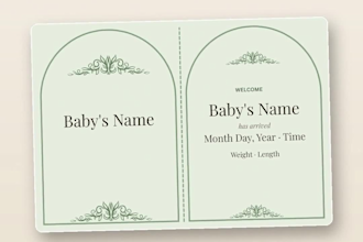 design a birth announcement or baby shower invitation