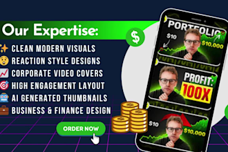 design high ctr  trading and finance youtube thumbnails in 4h