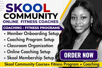 setup skool community for online fitness coaches and fitness programs