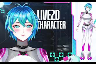 design and rig pro live 2d vtuber model, 3d vtuber, 2d vtuber model commission