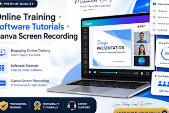 record online training, app and software tutorial videos, canva screen recording