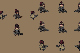 create isometric pixel art game assets tileset map pixel art character animation
