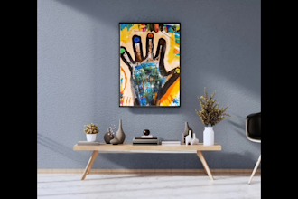handmade abstract wall art for instant download
