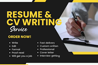 write professional resumes and cvs with 24 hour delivery