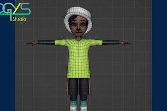 do 3d character modeling, stylized model for game animation
