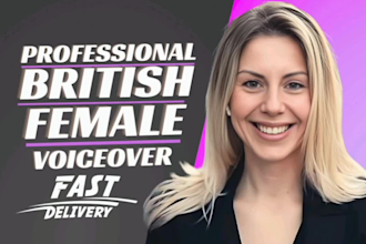 record a professional british female voice over