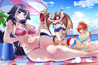 draw anime illustration art for fanart, wallpaper and pfp