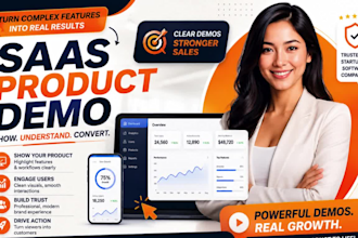 create a professional saas product demo video and a software product demo video