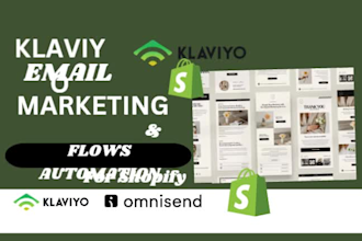 setup klaviyo flows, email automation, shopify email, omnisend and sms marketing