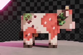 create minecraft 3d model animation hytale mod in voxel style using blockbench