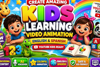 create kids learning video animation for cash cow spanish youtube kids channels