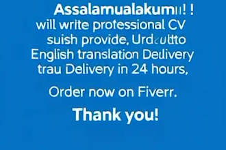 translate and write professional CV resume in english