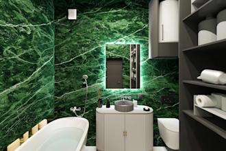 design you bathroom interior with 3d rendering